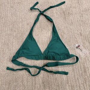 NWT JFAN Green Triangle Bikini Top Size Large